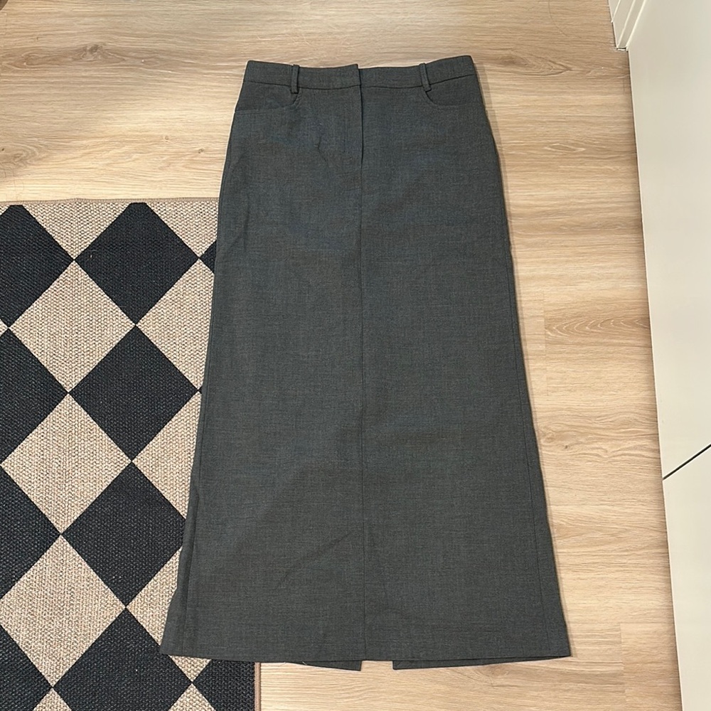 Mango Gray Maxi Pencil Skirt for Work